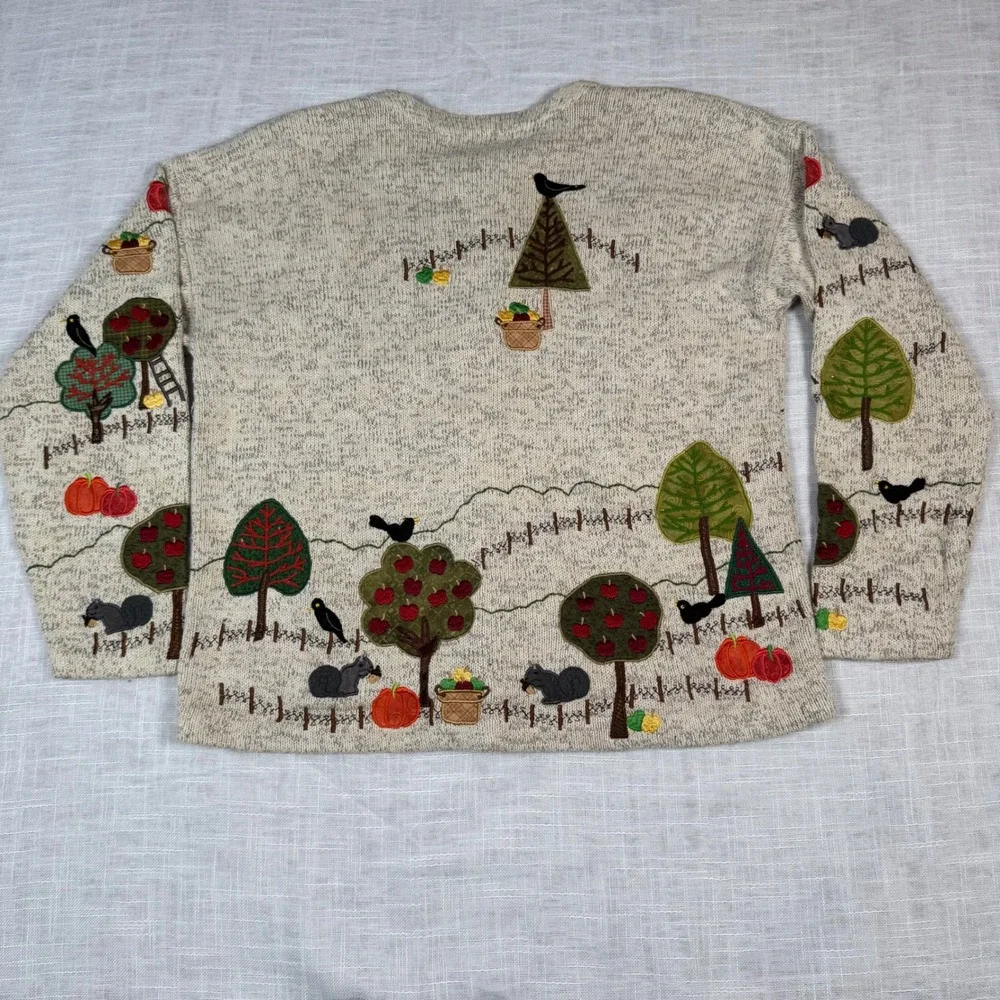 VTG Philip Jane Gordon Women M Cardigan Design Option Fall Apple Orchard Pumpkin